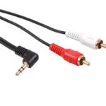 Maclean Energy Καλώδιο Ήχου 3.5mm male - 2x RCA male Μαύρο 1m με Επίχρυσους Ακροδέκτες MCTV-824