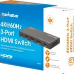 Manhattan 4k60hz 3-port Hdmi Switch Switching Between Three Hdmi Inputs To One Hdmi Output 3x1 18g Ir Remote Control