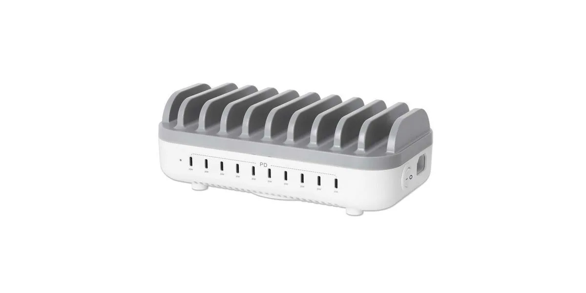 Manhattan Βάση Φόρτισης με 10 Θύρες USB-C 200W Power Delivery σε Λευκό χρώμα (102766) Manhattan Βάση Φόρτισης με 10 Θύρες USB-C 200W Power Delivery σε Λευκό χρώμα (102766) - Image 1