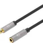 Manhattan Καλώδιο Ήχου 3.5mm male - 3.5mm female Γκρι 3m 356046