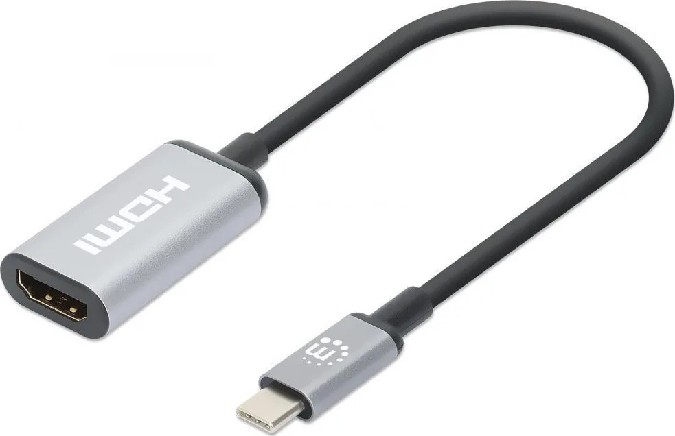 Manhattan Μετατροπέας USB-C male σε HDMI female Ασημί 1τμχ 153706 Manhattan Μετατροπέας USB-C male σε HDMI female Ασημί 1τμχ 153706 - Image 1