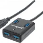 Manhattan IUSB3-HUB4-BK Hub 4 Θυρών USB 3.0 με σύνδεση USB-A 162296