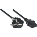Manhattan Schuko / IEC C13 - Schuko / IEC C13 Cable 1.8m Μαύρο 300148