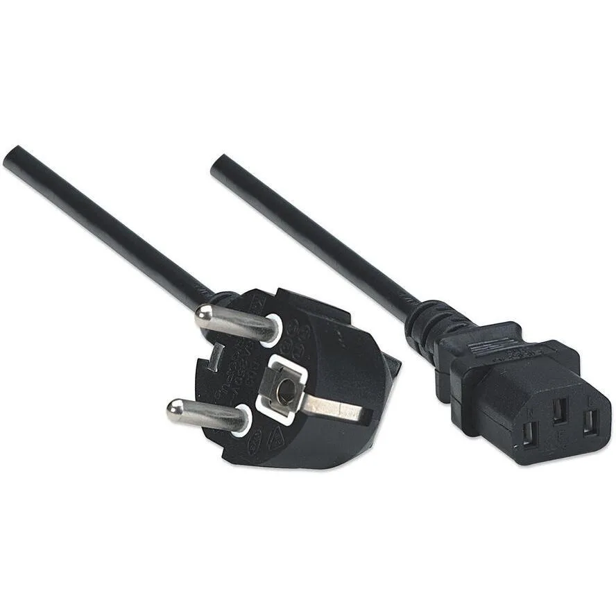 Manhattan Schuko / IEC C13 - Schuko / IEC C13 Cable 1.8m Μαύρο 300148 Manhattan Schuko / IEC C13 - Schuko / IEC C13 Cable 1.8m Μαύρο 300148 - Image 1