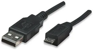 Manhattan USB 2.0 Cable USB-A Male - micro USB-B Male 1.8m (307178) Manhattan USB 2.0 Cable USB-A Male - micro USB-B Male 1.8m (307178) - Image 1