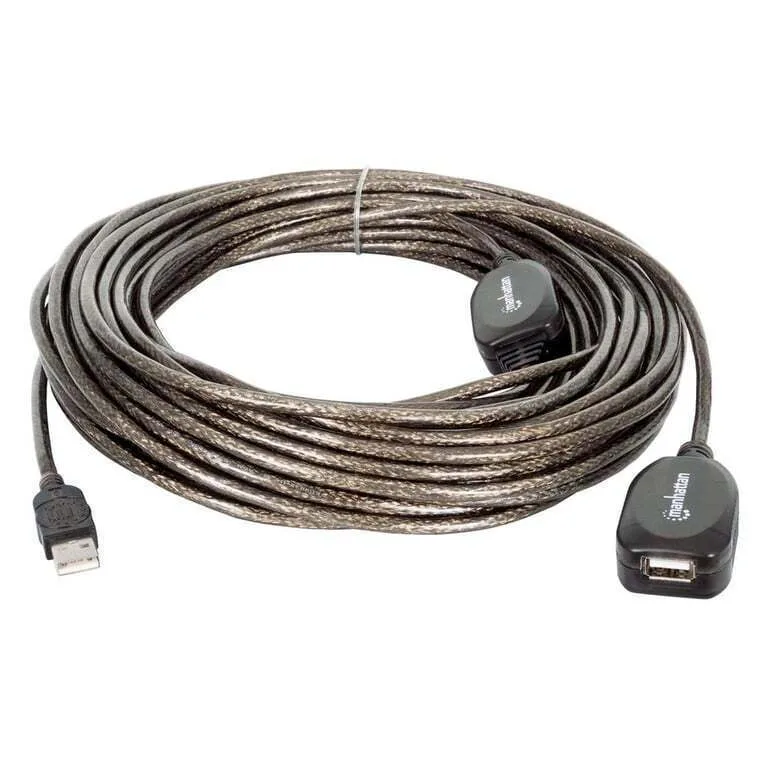 Manhattan USB 2.0 Cable USB-A male - USB-A female Μαύρο 20m 150958 Manhattan USB 2.0 Cable USB-A male - USB-A female Μαύρο 20m 150958 - Image 1