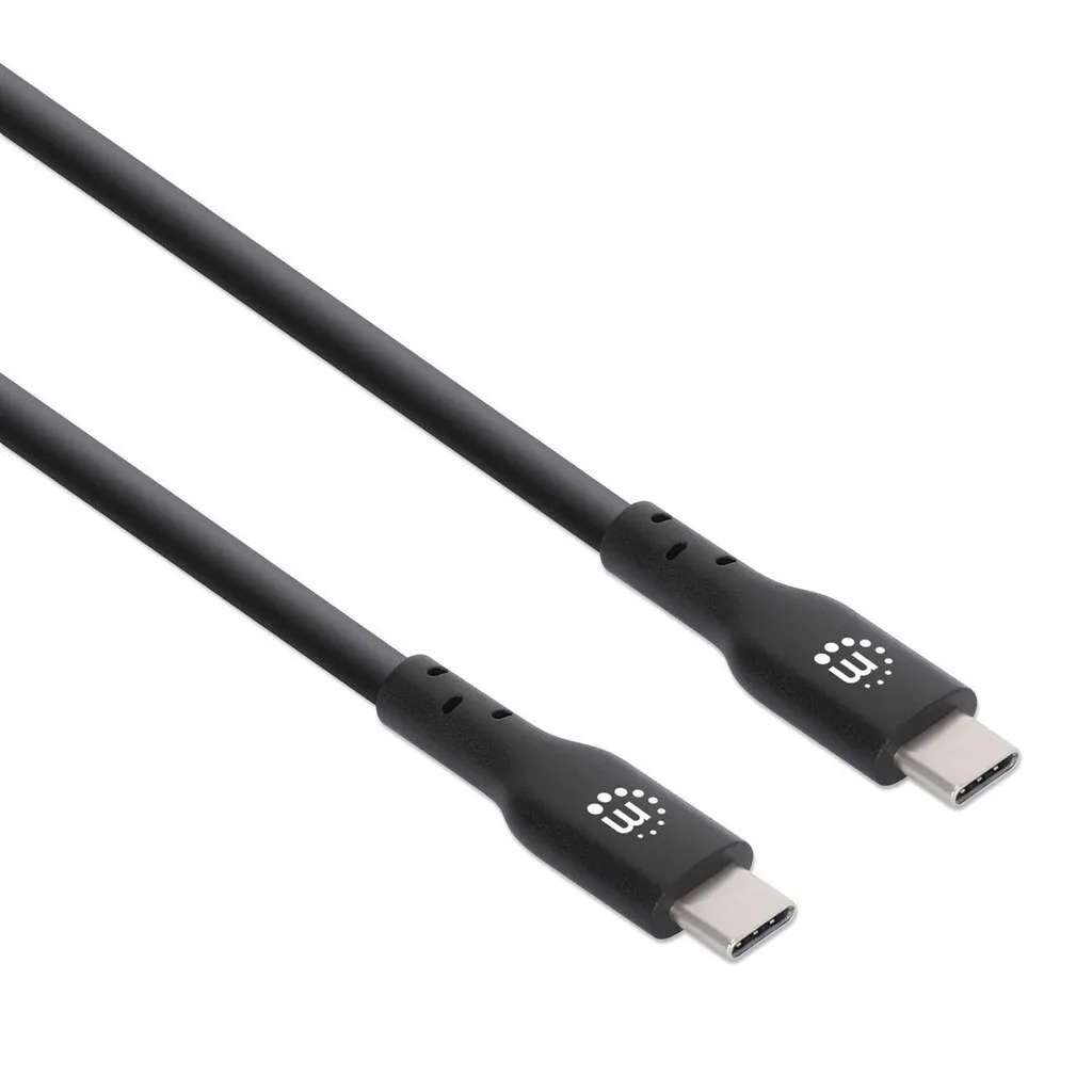 Manhattan USB 2.0 Cable USB-C male - USB-C 100W PD Μαύρο 2m 355247 Manhattan USB 2.0 Cable USB-C male - USB-C 100W PD Μαύρο 2m 355247 - Image 1