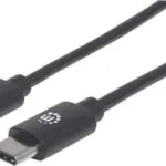 Manhattan USB 2.0 Cable USB-C male - USB-C 60W PD Μαύρο 2m 354875
