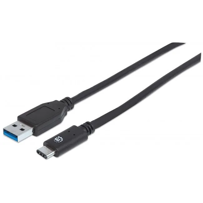 Manhattan USB 3.1 Cable USB-C male - USB-A Μαύρο 1m 216243 Manhattan USB 3.1 Cable USB-C male - USB-A Μαύρο 1m 216243 - Image 1