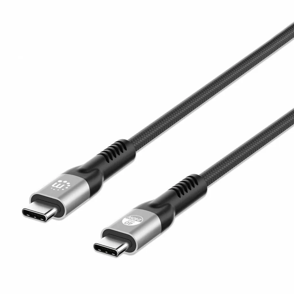Manhattan USB 4 Video Cable USB-C male - USB-C 240W PD Γκρι 2m 356381 Manhattan USB 4 Video Cable USB-C male - USB-C 240W PD Γκρι 2m 356381 - Image 1