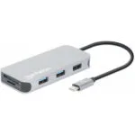Manhattan USB-C Docking Station με HDMI 4K Ethernet Γκρι (130615)