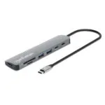 Manhattan USB-C Docking Station με HDMI 4K PD Ethernet Γκρι (190442)