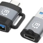 Manhattan Usb31-ac-multi Μετατροπέας USB-A / USB-C male σε USB-A / USB-C female Γκρι 1τμχ