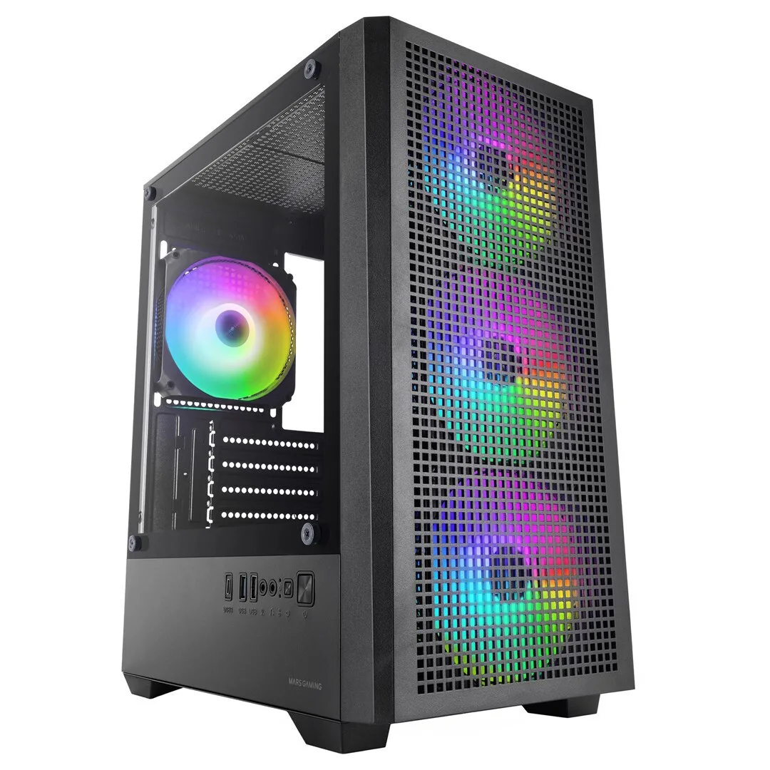 Mars Gaming MC-VECTOR Gaming Micro Tower Κουτί Υπολογιστή με RGB Φωτισμό Μαύρο Mars Gaming MC-VECTOR Gaming Micro Tower Κουτί Υπολογιστή με RGB Φωτισμό Μαύρο - Image 1