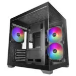 Mars Gaming MC-VIEW3 Gaming Micro Tower Κουτί Υπολογιστή με Πλαϊνό Παράθυρο και RGB Φωτισμό Μαύρο