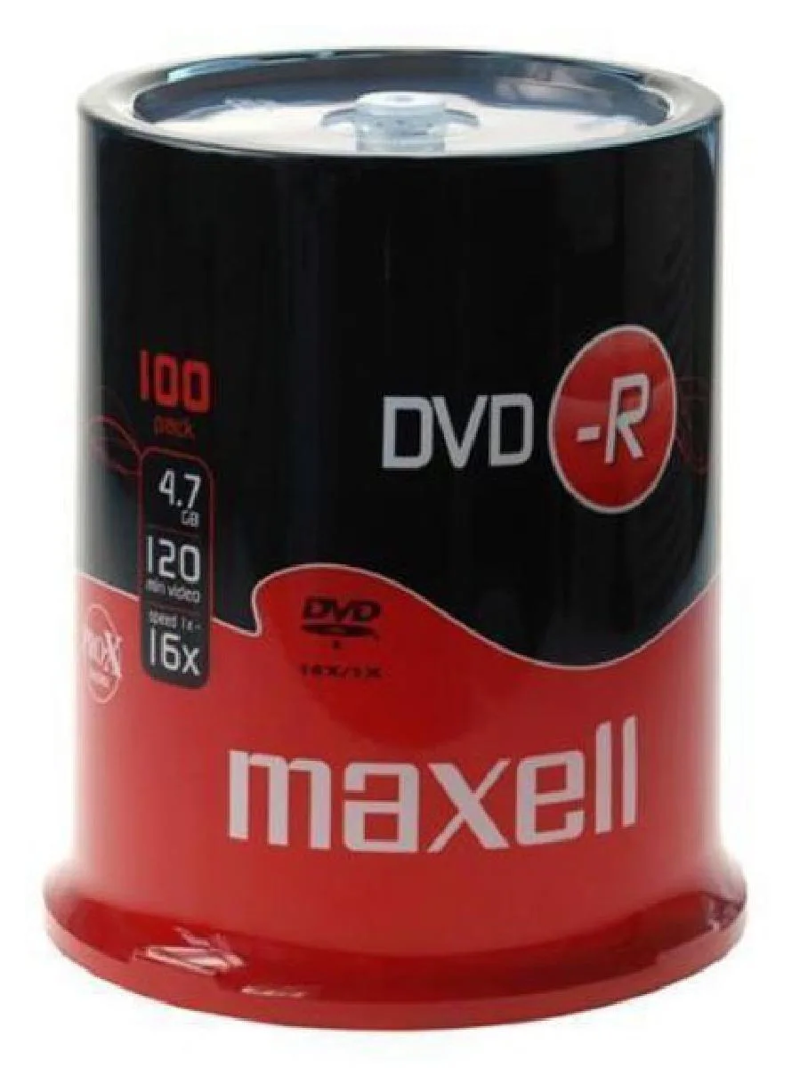 Maxell Εγγράψιμα DVD-R 16x 4.7GB Cake Box 100τμχ (275611) Maxell Εγγράψιμα DVD-R 16x 4.7GB Cake Box 100τμχ (275611) - Image 1
