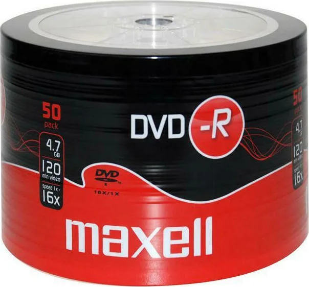Maxell Εγγράψιμα DVD-R 16x 4.7GB Cake Box 50τμχ (MXD16-50) Maxell Εγγράψιμα DVD-R 16x 4.7GB Cake Box 50τμχ (MXD16-50) - Image 1