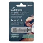 MediaRange 1.0TB USB 3.2 Stick με σύνδεση USB-A & USB-C Ασημί