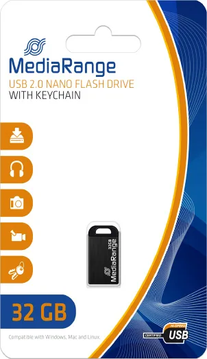 MediaRange 32GB USB 2.0 Stick Μαύρο MediaRange 32GB USB 2.0 Stick Μαύρο - Image 1