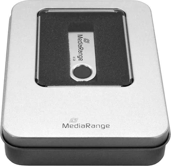 MediaRange Aluminum Storage Box for USB Flash Drives Silver BOX901 MediaRange Aluminum Storage Box for USB Flash Drives Silver BOX901 - Image 1