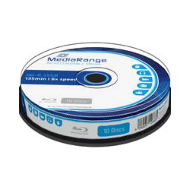 MediaRange Εγγράψιμα BD-R 6x 25GB Cake Box 10τμχ (MR499) MediaRange Εγγράψιμα BD-R 6x 25GB Cake Box 10τμχ (MR499) - Image 1