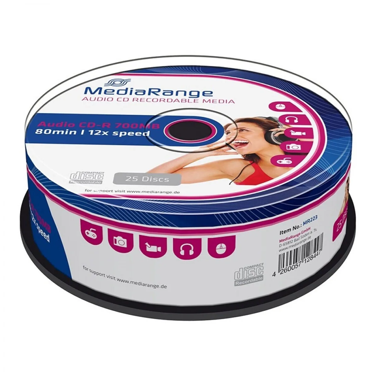 MediaRange Εγγράψιμα CD-R 12x 700MB Cake Box 25τμχ MR223 MediaRange Εγγράψιμα CD-R 12x 700MB Cake Box 25τμχ MR223 - Image 1
