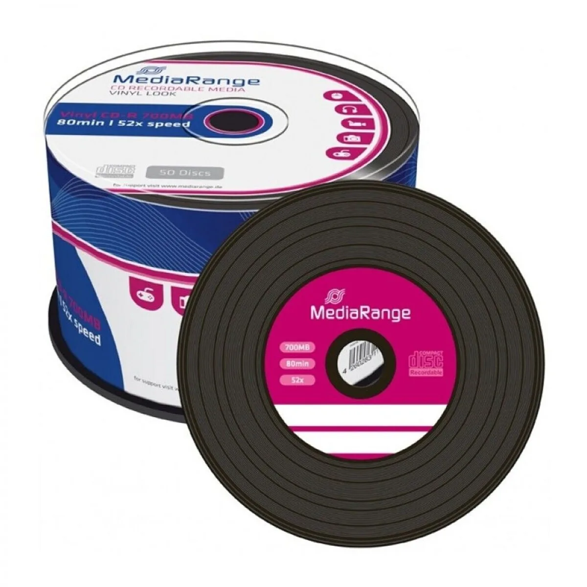 MediaRange Εγγράψιμα CD-R 52x 700MB Cake Box 50τμχ MR225 MediaRange Εγγράψιμα CD-R 52x 700MB Cake Box 50τμχ MR225 - Image 1