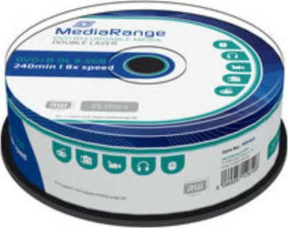MediaRange Εγγράψιμα DVD+R 8x Dual Layer 8.5GB Cake Box 25τμχ MR469 MediaRange Εγγράψιμα DVD+R 8x Dual Layer 8.5GB Cake Box 25τμχ MR469 - Image 1