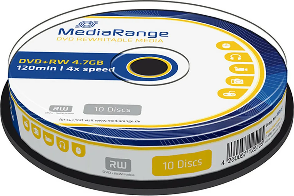 MediaRange Επανεγγράψιμα DVD+RW 4x 4.7GB Cake Box 10τμχ MR451 MediaRange Επανεγγράψιμα DVD+RW 4x 4.7GB Cake Box 10τμχ MR451 - Image 1
