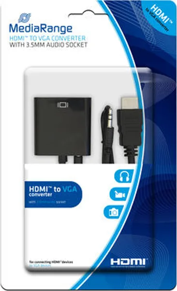 MediaRange Μετατροπέας 3.5mm / HDMI male σε VGA female 1τμχ MRCS167 MediaRange Μετατροπέας 3.5mm / HDMI male σε VGA female 1τμχ MRCS167 - Image 1