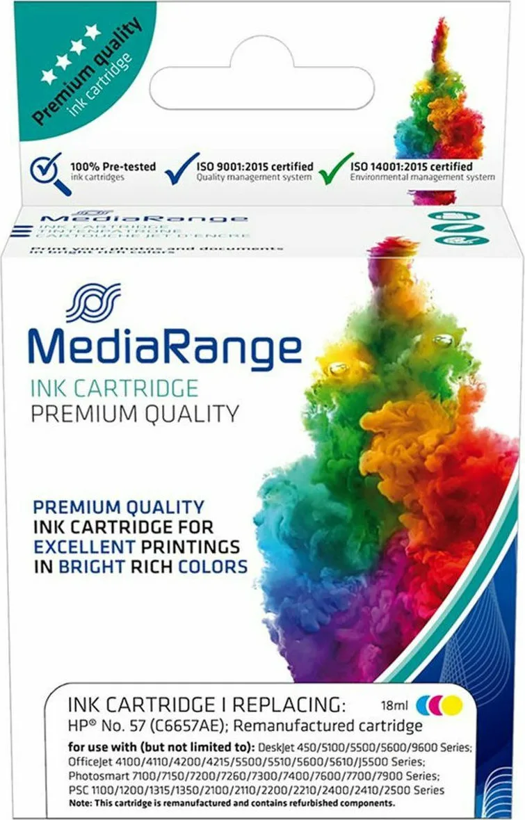 MediaRange Συμβατό Μελάνι Εκτυπωτή InkJet HP 57 C6657AE 600 Σελίδων 18ml Πολλαπλό (Color) MediaRange Συμβατό Μελάνι Εκτυπωτή InkJet HP 57 C6657AE 600 Σελίδων 18ml Πολλαπλό (Color) - Image 1