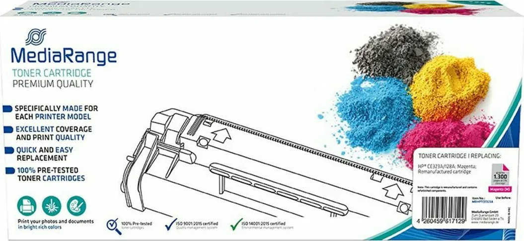 MediaRange Συμβατό Toner για Laser Εκτυπωτή HP 128A CE323A 1300 Σελίδων Ματζέντα MediaRange Συμβατό Toner για Laser Εκτυπωτή HP 128A CE323A 1300 Σελίδων Ματζέντα - Image 1