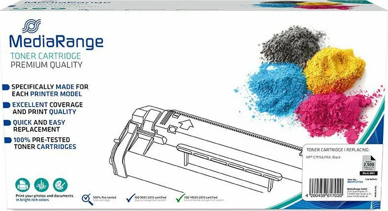 MediaRange Συμβατό Toner για Laser Εκτυπωτή HP 15A C7115A 2500 Σελίδων Μαύρο MediaRange Συμβατό Toner για Laser Εκτυπωτή HP 15A C7115A 2500 Σελίδων Μαύρο - Image 1