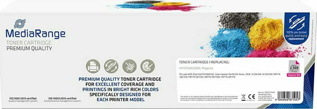 MediaRange Συμβατό Toner για Laser Εκτυπωτή HP 203X CF543X 2500 Σελίδων Ματζέντα MediaRange Συμβατό Toner για Laser Εκτυπωτή HP 203X CF543X 2500 Σελίδων Ματζέντα - Image 1