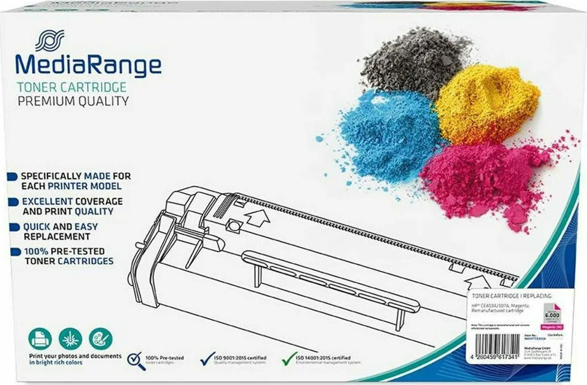 MediaRange Συμβατό Toner για Laser Εκτυπωτή HP 507A CE403A 6000 Σελίδων Ματζέντα MediaRange Συμβατό Toner για Laser Εκτυπωτή HP 507A CE403A 6000 Σελίδων Ματζέντα - Image 1