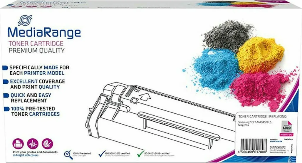 MediaRange Συμβατό Toner για Laser Εκτυπωτή Samsung CLT-M404S 1000 Σελίδων Ματζέντα MediaRange Συμβατό Toner για Laser Εκτυπωτή Samsung CLT-M404S 1000 Σελίδων Ματζέντα - Image 1
