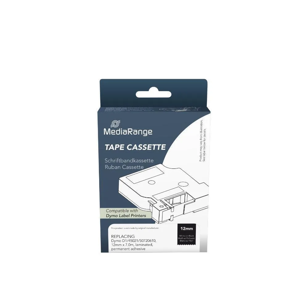 MediaRange Ταινία Ετικετογράφου 1m x 12mm σε Λευκό Χρώμα MRDY45021 Συμβατή με Dymo D1 MediaRange Ταινία Ετικετογράφου 1m x 12mm σε Λευκό Χρώμα MRDY45021 Συμβατή με Dymo D1 - Image 1