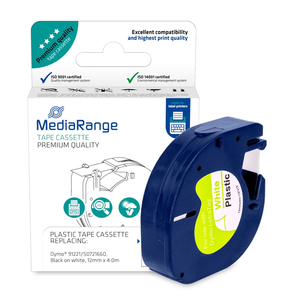 MediaRange Ταινία Ετικετογράφου 4m x 12mm σε Λευκό Χρώμα MRDY91221 MediaRange Ταινία Ετικετογράφου 4m x 12mm σε Λευκό Χρώμα MRDY91221 - Image 1