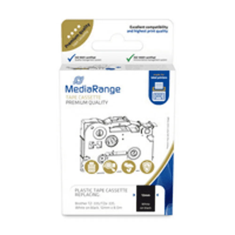 MediaRange Ταινία Ετικετογράφου 8m x 12mm σε Μαύρο Χρώμα MRBTZ335 MediaRange Ταινία Ετικετογράφου 8m x 12mm σε Μαύρο Χρώμα MRBTZ335 - Image 1