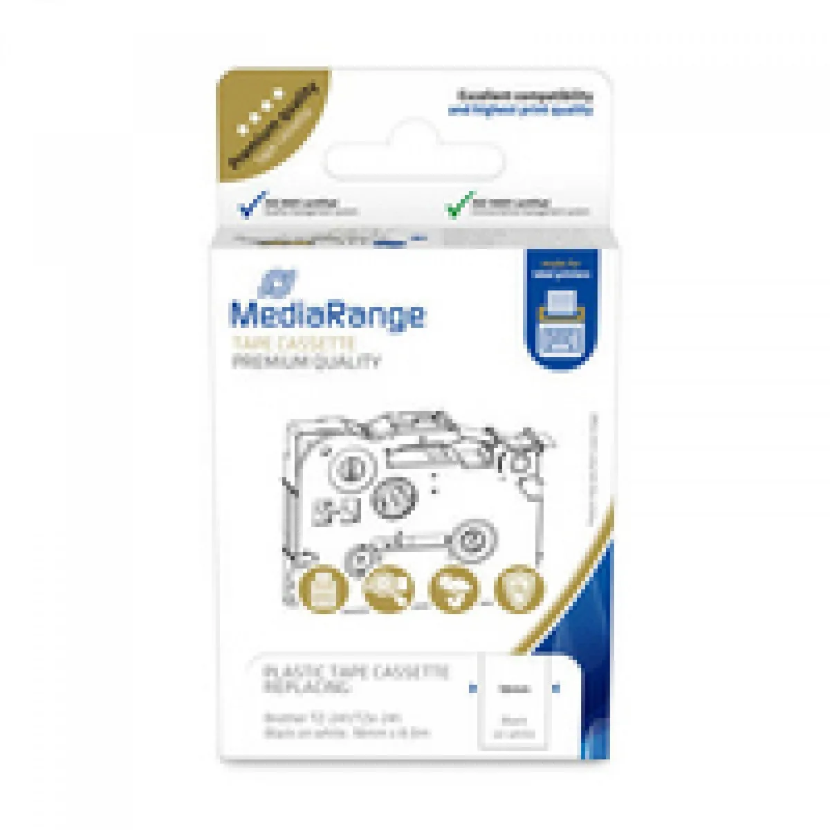 MediaRange Ταινία Ετικετογράφου 8m x 18mm σε Μαύρο Χρώμα MRBTZ241 MediaRange Ταινία Ετικετογράφου 8m x 18mm σε Μαύρο Χρώμα MRBTZ241 - Image 1