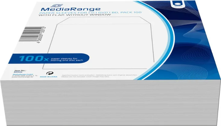 MediaRange Φάκελος για 1 Δίσκο Λευκό BOX66 100τμχ MediaRange Φάκελος για 1 Δίσκο Λευκό BOX66 100τμχ - Image 1