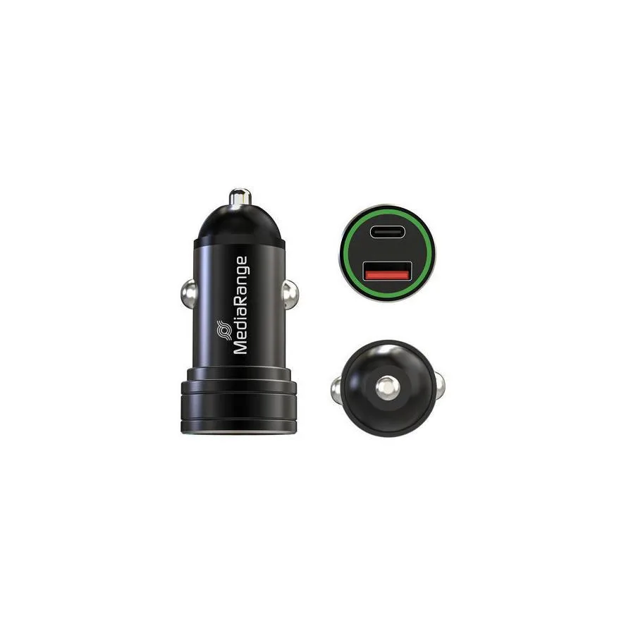 MediaRange Φορτιστής Αυτοκινήτου MRMA120 20W 3A με Θύρες: 1xUSB 1xType-C Μαύρος MRMA120 MediaRange Φορτιστής Αυτοκινήτου MRMA120 20W 3A με Θύρες: 1xUSB 1xType-C Μαύρος MRMA120 - Image 1