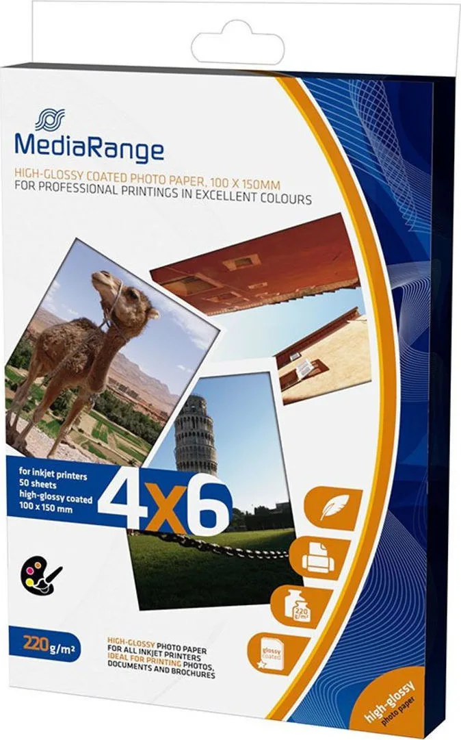 MediaRange Φωτογραφικό Χαρτί High Glossy A6 (10x15) 220gr/m² για Εκτυπωτές Inkjet 50 Φύλλα (MRINK104) MediaRange Φωτογραφικό Χαρτί High Glossy A6 (10x15) 220gr/m² για Εκτυπωτές Inkjet 50 Φύλλα (MRINK104) - Image 1