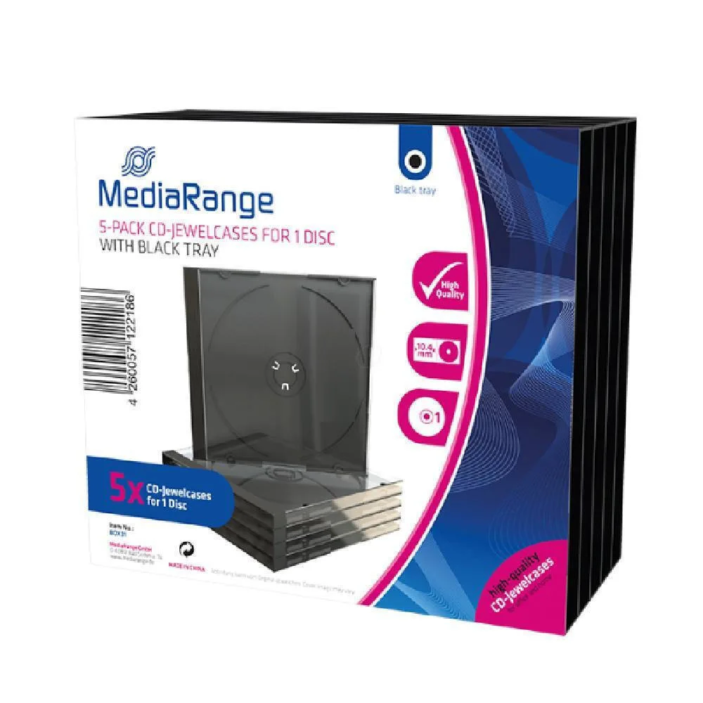 MediaRange DVD Box για 1 Δίσκο Διάφανο BOX31-T 5τμχ MediaRange DVD Box για 1 Δίσκο Διάφανο BOX31-T 5τμχ - Image 1