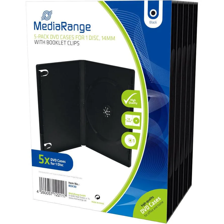 MediaRange DVD Box για 1 Δίσκο Μαύρο MRBOX30 5τμχ MediaRange DVD Box για 1 Δίσκο Μαύρο MRBOX30 5τμχ - Image 1