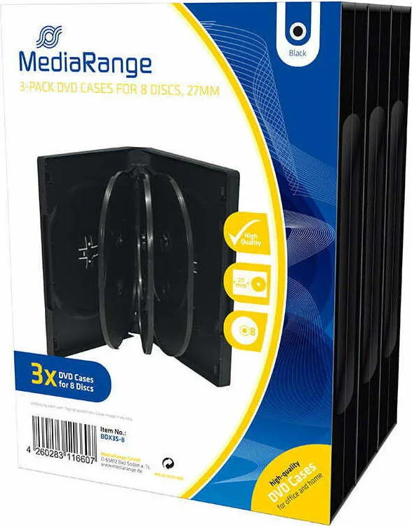 MediaRange DVD Box για 8 Δίσκους Μαύρο BOX35-8 3τμχ MediaRange DVD Box για 8 Δίσκους Μαύρο BOX35-8 3τμχ - Image 1