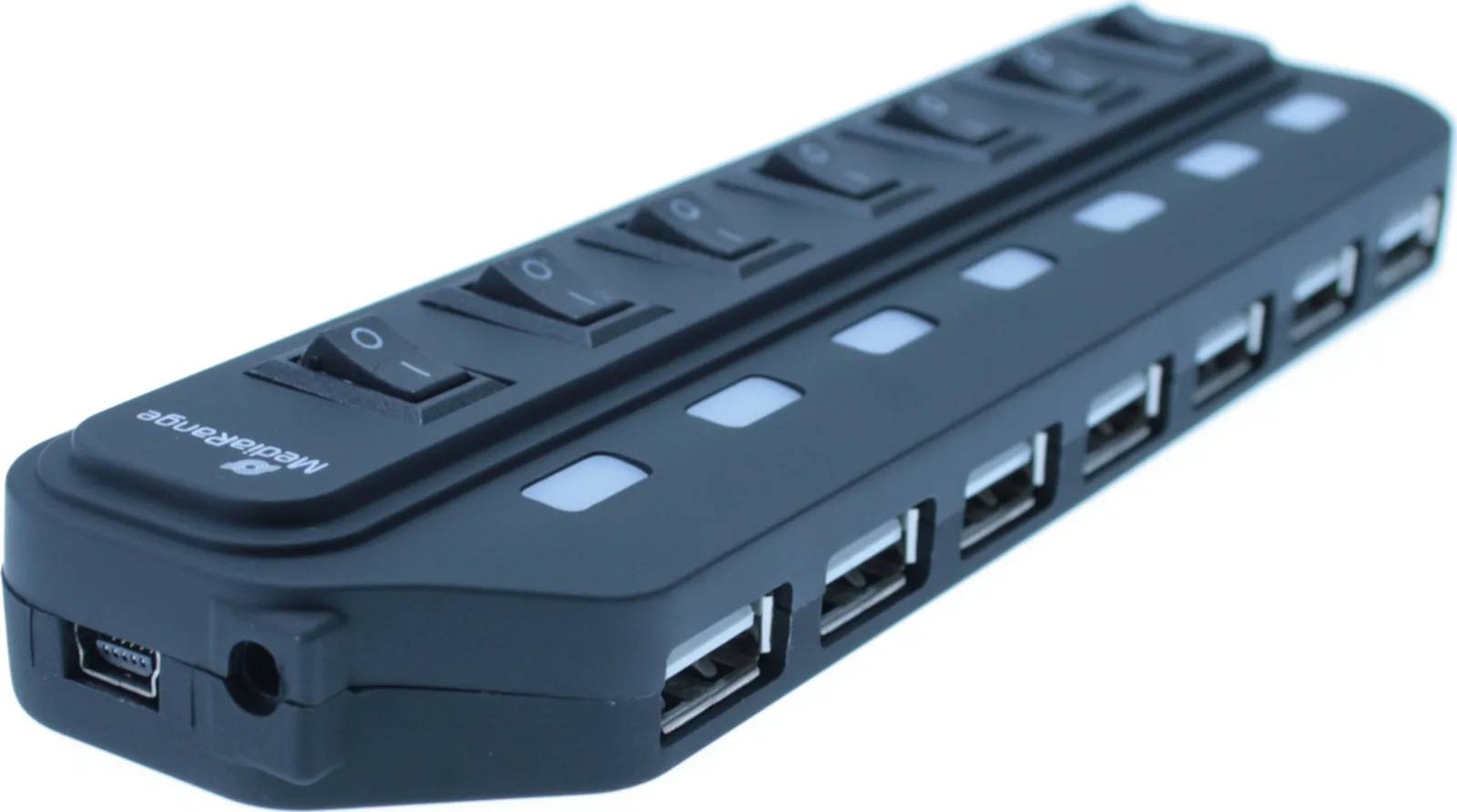MediaRange Hub 7 Θυρών USB 2.0 με σύνδεση USB-A MRCS504 MediaRange Hub 7 Θυρών USB 2.0 με σύνδεση USB-A MRCS504 - Image 1
