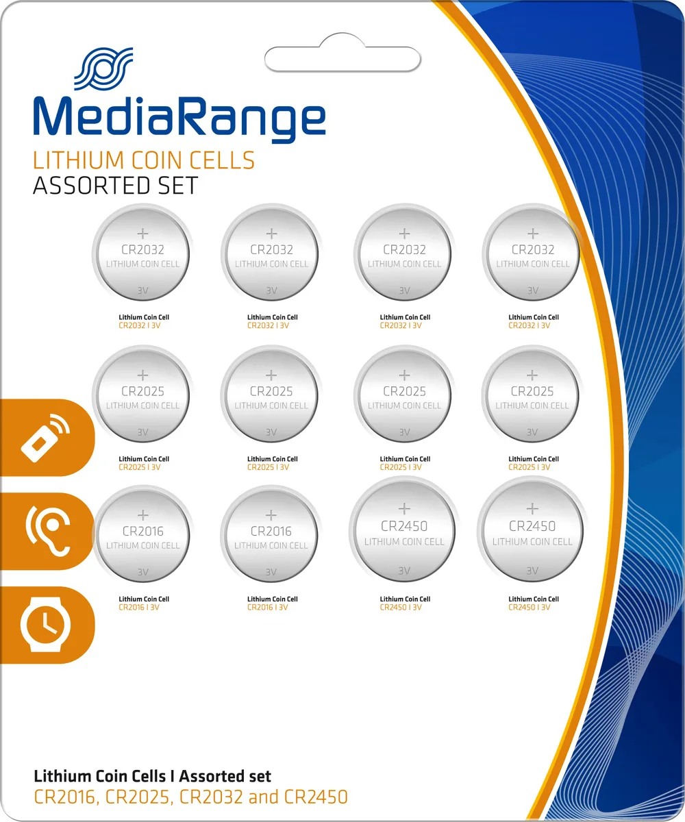 MediaRange Lithium Coin Cell Assorted Set Μπαταρίες CR2016 / CR2025 / CR2032 / CR2450 3V 12τμχ MediaRange Lithium Coin Cell Assorted Set Μπαταρίες CR2016 / CR2025 / CR2032 / CR2450 3V 12τμχ - Image 1