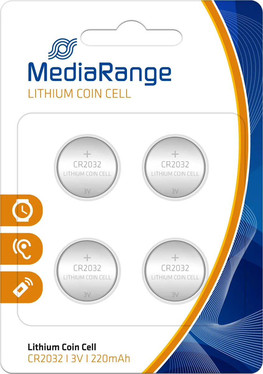 MediaRange Lithium Coin Cell Μπαταρίες CR2032 3V 4τμχ MediaRange Lithium Coin Cell Μπαταρίες CR2032 3V 4τμχ - Image 1