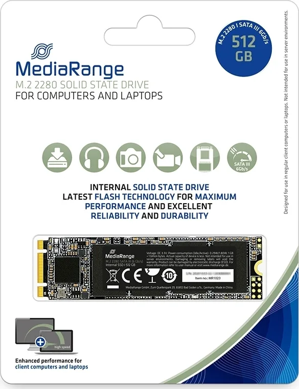 MediaRange MR1023 SSD 512GB τύπου M.2 με σύνδεση SATA III MR1023 MediaRange MR1023 SSD 512GB τύπου M.2 με σύνδεση SATA III MR1023 - Image 1